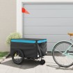 Remolque para bicicleta hierro negro y azul 45 kg