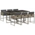 Set comedor jardín 7 pzas y cojines ratán sintético