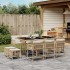 Set comedor de jardín 11 pzas con cojines ratán sintético