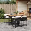 Set de muebles jardín 5 pzas con cojines ratán sintético negro