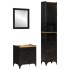 Conjunto de muebles de baño 3 pzas madera maciza mango y