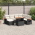 Set de sofás de jardín 8 piezas y cojines ratán sintético