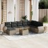 Set de muebles de jardín 9 pzas y cojines ratán sintético