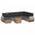 Set de muebles de jardín 9 pzas y cojines ratán sintético