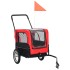 Remolque de bicicleta para mascotas cochecito 2 en 1 rojo