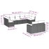 Set de muebles de jardín 9 pzas y cojines ratán sintético