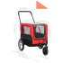 Remolque de bicicleta para mascotas cochecito 2 en 1 rojo