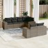 Set de sofás de jardín 7 piezas con cojines ratán PE