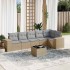 Set sofás de jardín 7 piezas y cojines ratán sintético