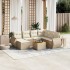 Juego de sofás de jardín con cojines beige 8 pzas ratán