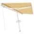 Toldo retráctil manual con LED amarillo y blanco 500x350