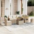 Set sofás de jardín 7 piezas y cojines ratán sintético
