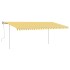 Toldo manual retráctil con luz LED amarillo y blanco 5x3,5