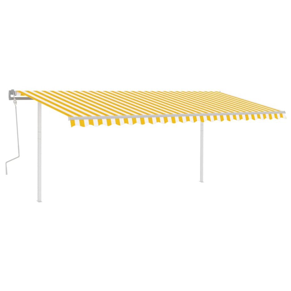 Toldo manual retráctil con luz LED amarillo y blanco 5x3,5