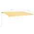 Toldo manual retráctil con luz LED amarillo y blanco 5x3,5