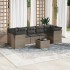 Set de sofás de jardín 8 pzas y cojines ratán sintético
