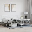 Estructura cama sin colchón con estribo metal blanco 180x200 cm