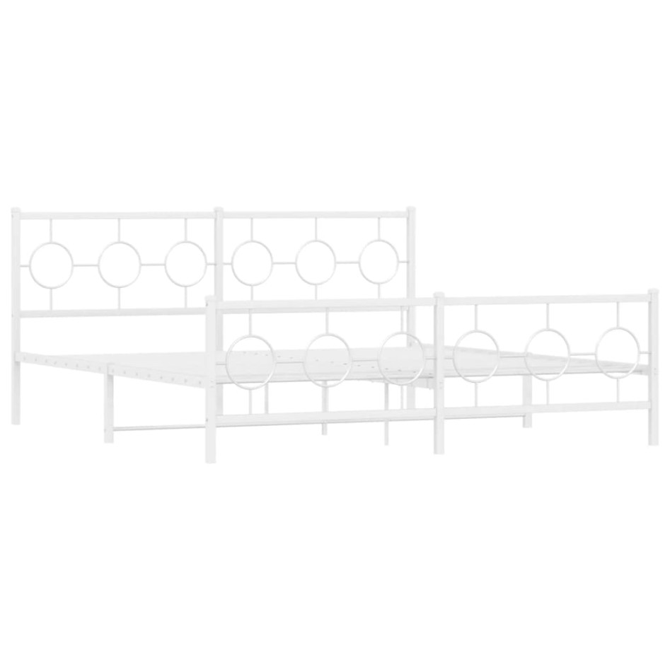 Estructura cama sin colchón con estribo metal blanco 180x200