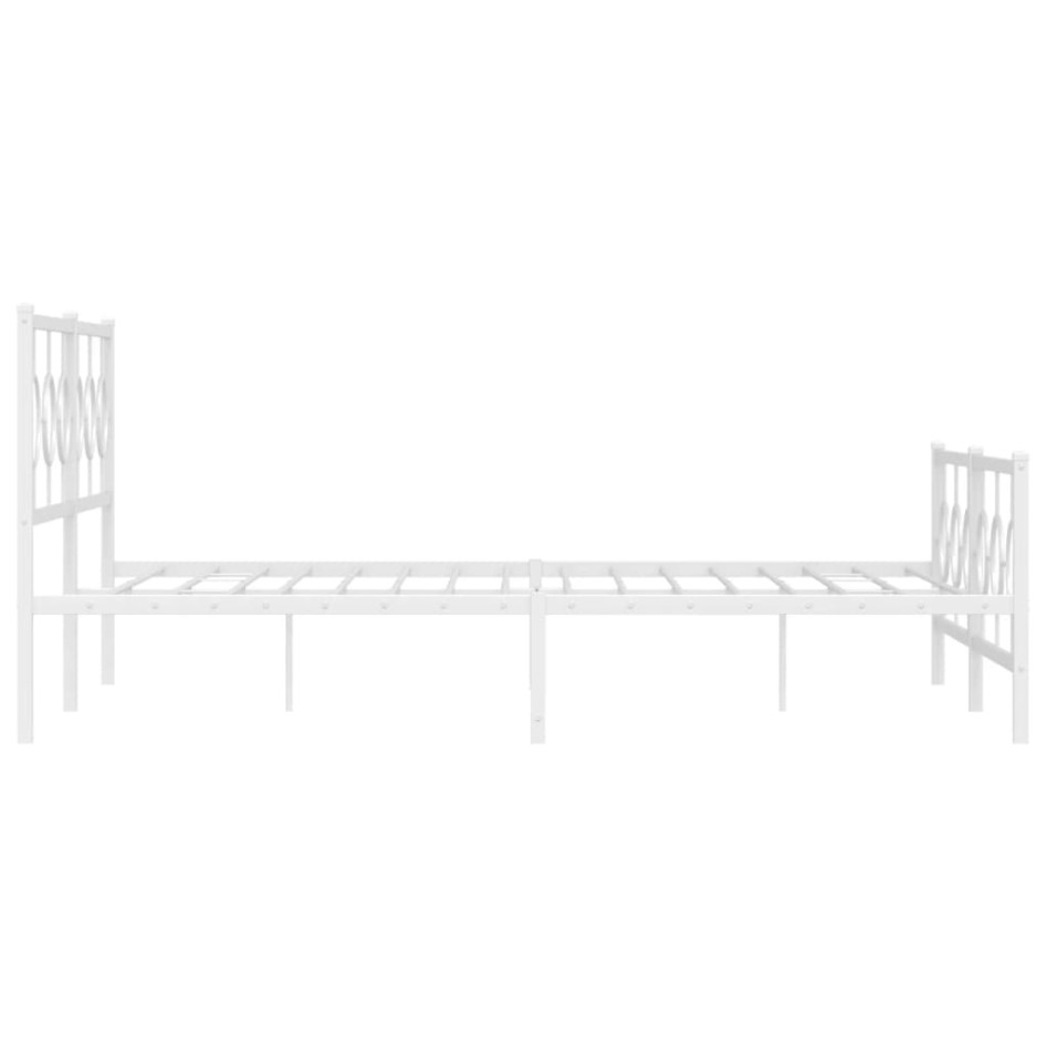 Estructura cama sin colchón con estribo metal blanco 180x200