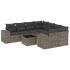 Set de muebles de jardín 9 pzas y cojines ratán sintético