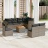 Set de muebles de jardín 9 pzas y cojines ratán sintético
