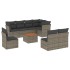 Set de muebles de jardín 9 pzas y cojines ratán sintético