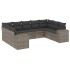Set de muebles de jardín 9 pzas y cojines ratán sintético