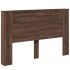 Cabecero de cama con luz LED marrón roble 160x16,5x103,5