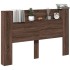 Cabecero de cama con luz LED marrón roble 160x16,5x103,5