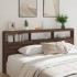 Cabecero de cama con luz LED marrón roble 220x17x102