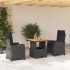 Set comedor de jardín 3 pzas con cojines ratán sintético