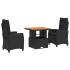 Set comedor de jardín 3 pzas con cojines ratán sintético