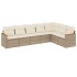 Set sofás de jardín 7 piezas y cojines ratán sintético