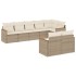 Juego de sofás de jardín con cojines beige 8 pzas ratán