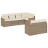 Set sofás de jardín 7 piezas y cojines ratán sintético