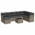Set de muebles de jardín 9 pzas y cojines ratán sintético