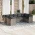 Set de muebles de jardín 9 pzas y cojines ratán sintético