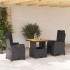 Set comedor de jardín 3 pzas con cojines ratán sintético