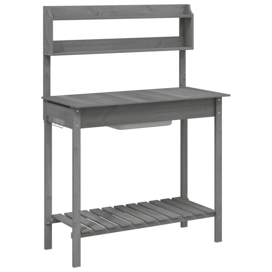 Mesa para macetas con fregadero abeto gris 147,5x44x139,5