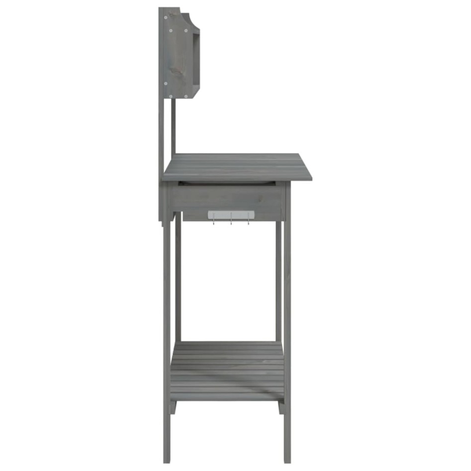 Mesa para macetas con fregadero abeto gris 147,5x44x139,5