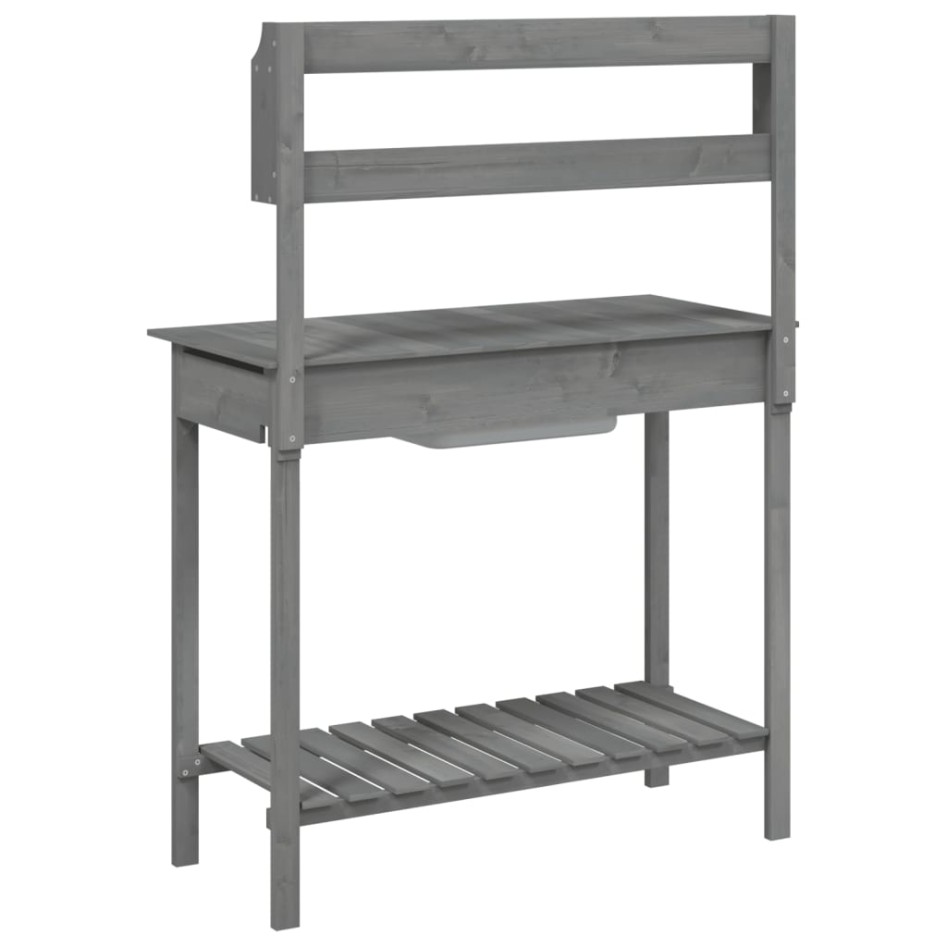 Mesa para macetas con fregadero abeto gris 147,5x44x139,5