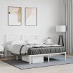 Estructura cama sin colchón con cabecero metal blanco 140x200cm