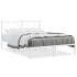 Estructura cama sin colchón con cabecero metal blanco