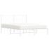 Estructura cama sin colchón con cabecero metal blanco