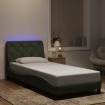 Estructura cama con luces LED terciopelo gris claro 80x200 cm
