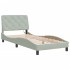 Estructura cama con luces LED terciopelo gris claro 80x200