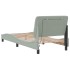 Estructura cama con luces LED terciopelo gris claro 80x200