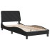 Estructura de cama con luces LED de terciopelo negro 90x190