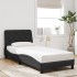 Estructura de cama con luces LED de terciopelo negro 90x190