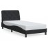 Estructura de cama con luces LED de terciopelo negro 90x190